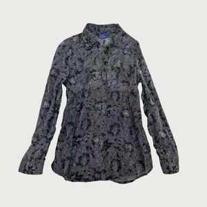 Lace Print Babydoll Blouse